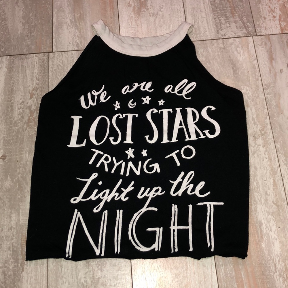 cropped black & white top